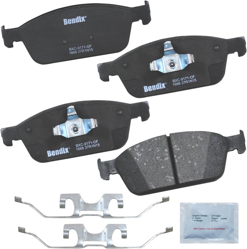 Bendix Priority1 CFC1668 Ceramic Front Brake Pads for Ford Focus 2018-2013, Lincoln MKC 2019-2015 - Image 1